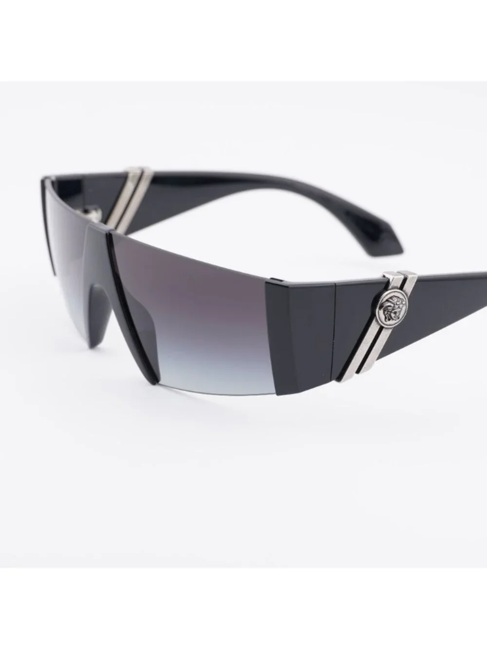Versace VE4516 GB1/8G Sunglasses Black Shield Frame, Grey Lenses